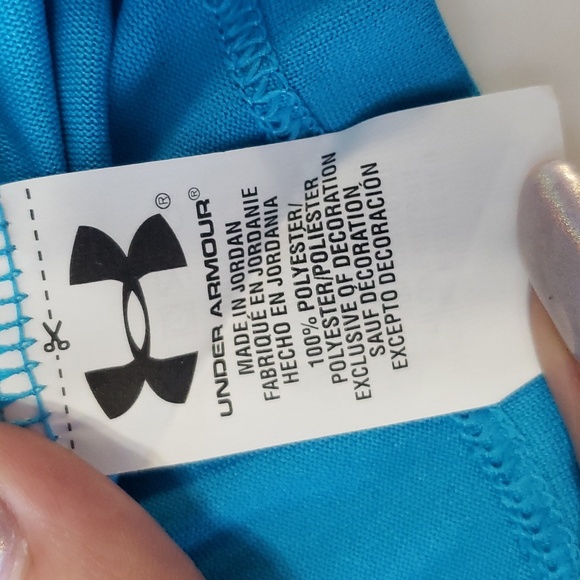 Under Armour Womens Heat Gear Blue V Neck Long Sleeve Tee size M NWT - Picture 3 of 4